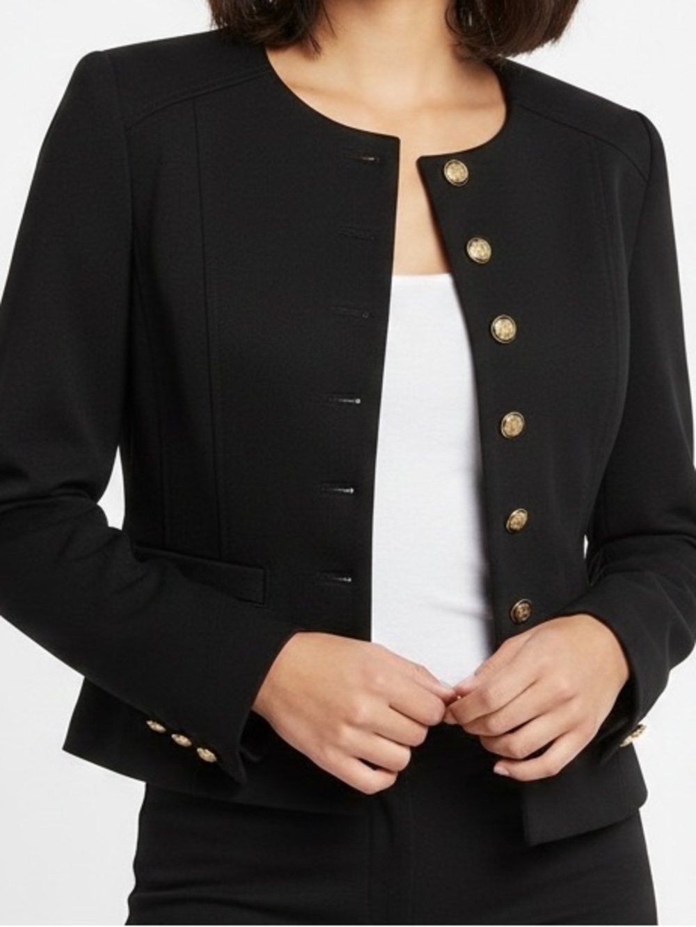White House Black Market Cropped Luxe Stretch Jacket Sz 8 | NWT
